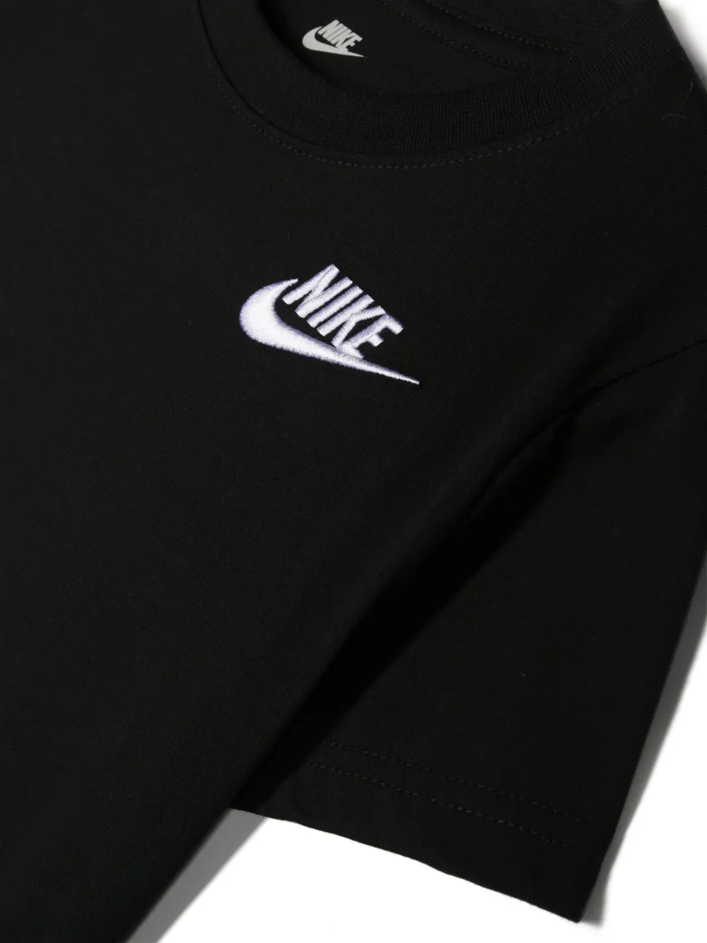 Shop Nike Logo-embroidery Crew-neck T-shirt In Black