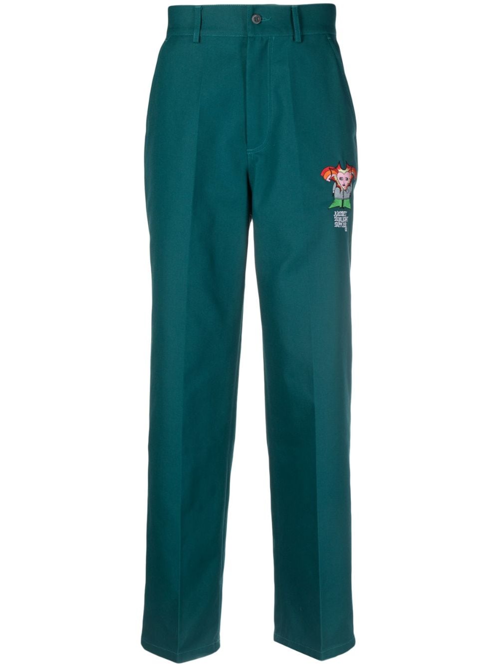 PACCBET LOGO-EMBROIDERED STRAIGHT-LEG TROUSERS