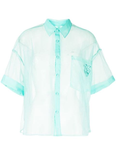 izzue chemise transparente à manches courtes