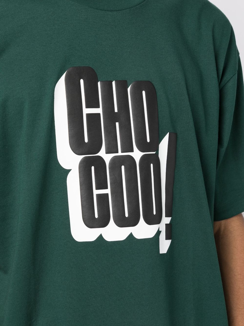 Shop Chocoolate Slogan-print Cotton T-shirt In Green