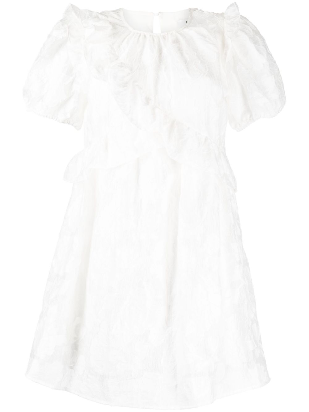 b+ab ruffled short dress - White