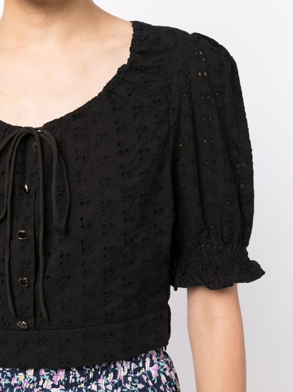 Shop B+ab Broderie-anglaise Cotton Top In Black