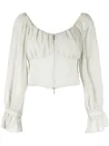 b+ab boat-neck long-sleeve blouse - Green