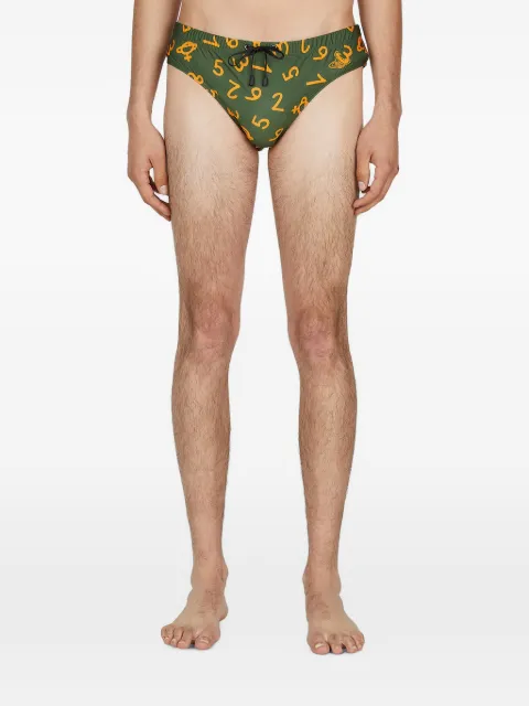 Vivienne Westwood numbers-print swimming trunks 
