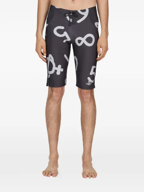 Vivienne Westwood numbers-print swim shorts