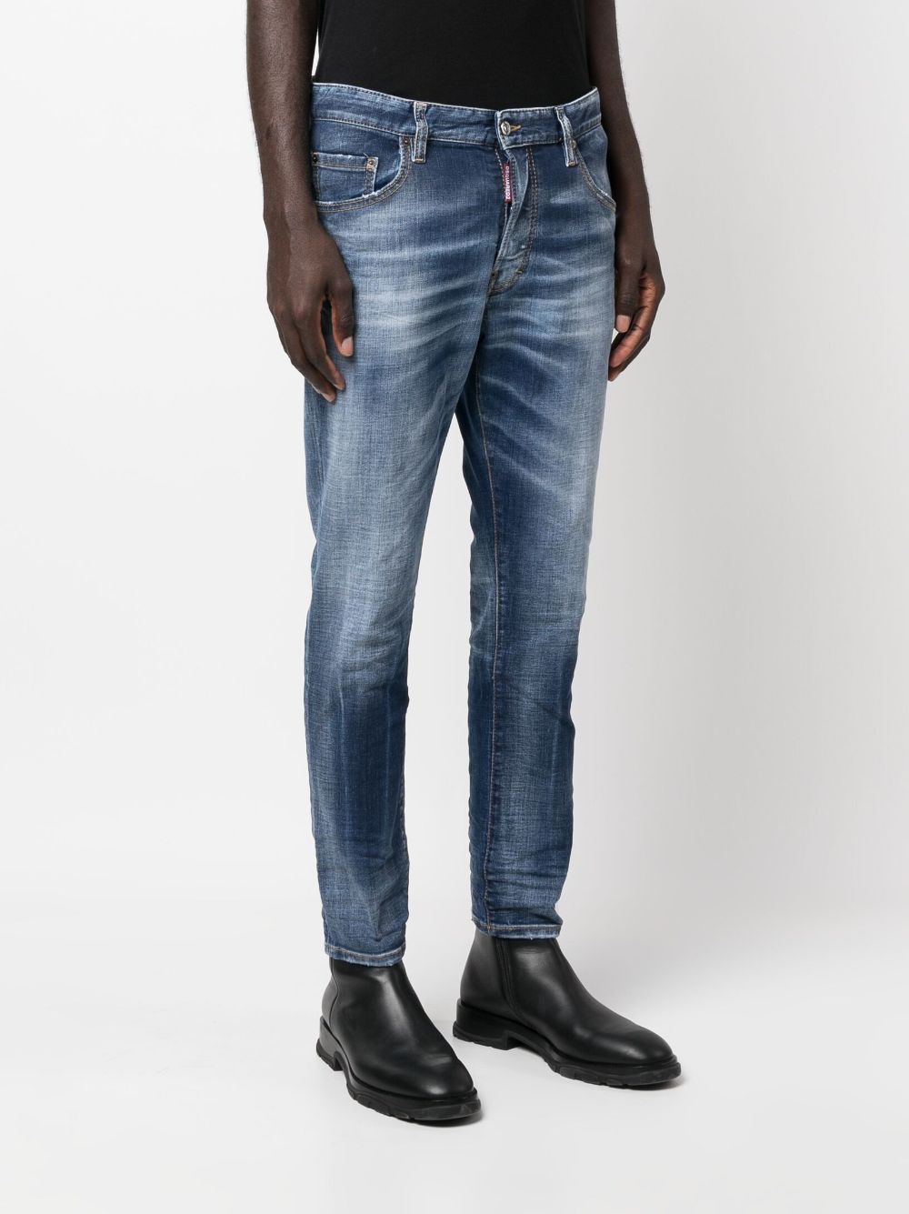 Shop Dsquared2 Washed Slim-fit Jeans In Blue