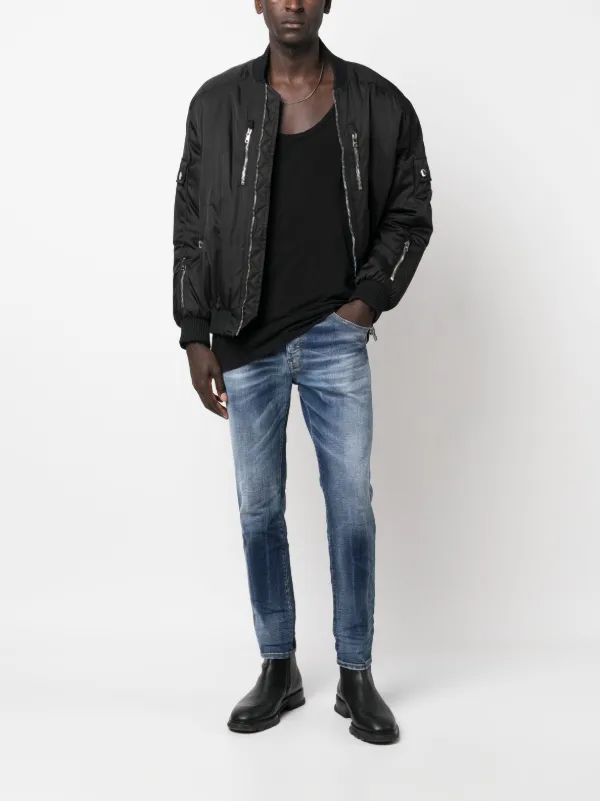 DSQUARED2 ウォッシュド スリムジーンズ | ブルー | FARFETCH JP