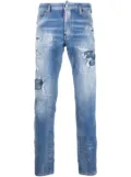 DSQUARED2 paint-splatter slim-fit jeans - Blue