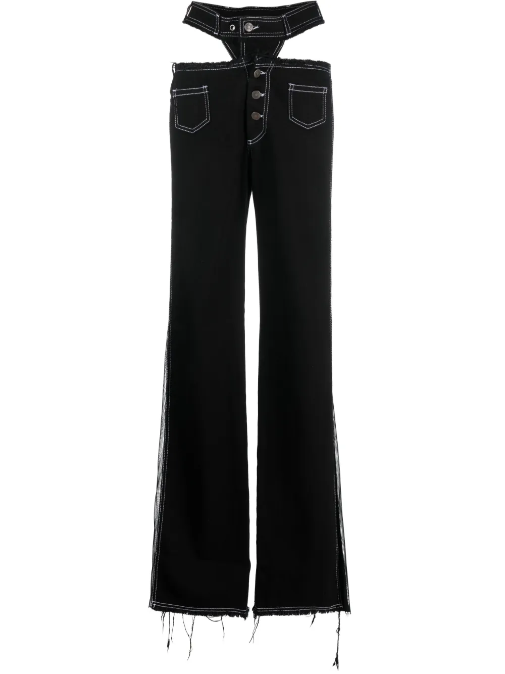Julius layered-waist straight-leg jeans