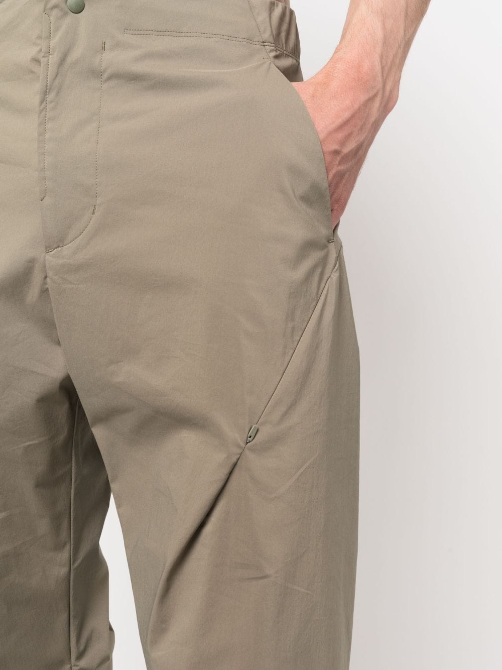 Shop Post Archive Faction Mid-rise Cotton-blend Trousers In Green