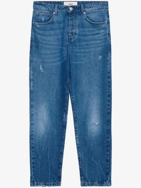 AMI Paris logo-patch straight-leg jeans