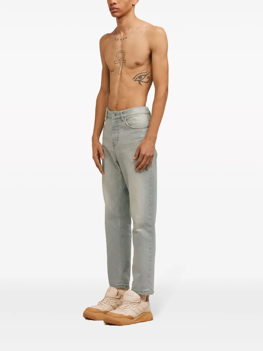 Ami Alexandre Mattiussi Logo-patch Organic Cotton Jeans In Blue