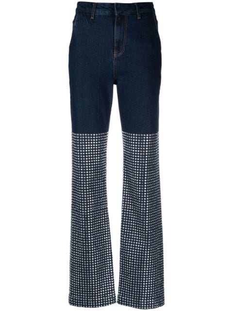 Loulou Rian crystal-embellished flared jeans