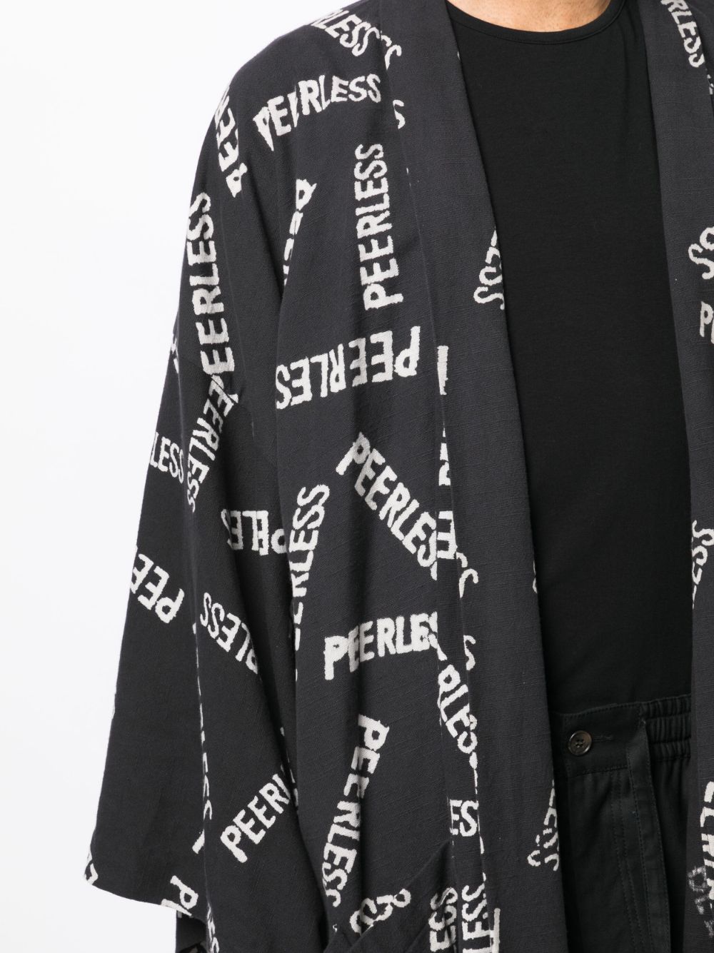 Shop Visvim Slogan-print Wide-sleeve Jacket In Grey