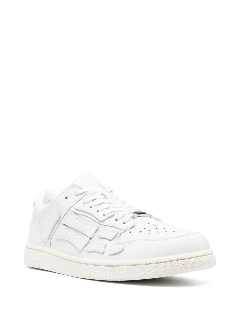 Shop Amiri Skel-top Leather Low-top Sneakers In White