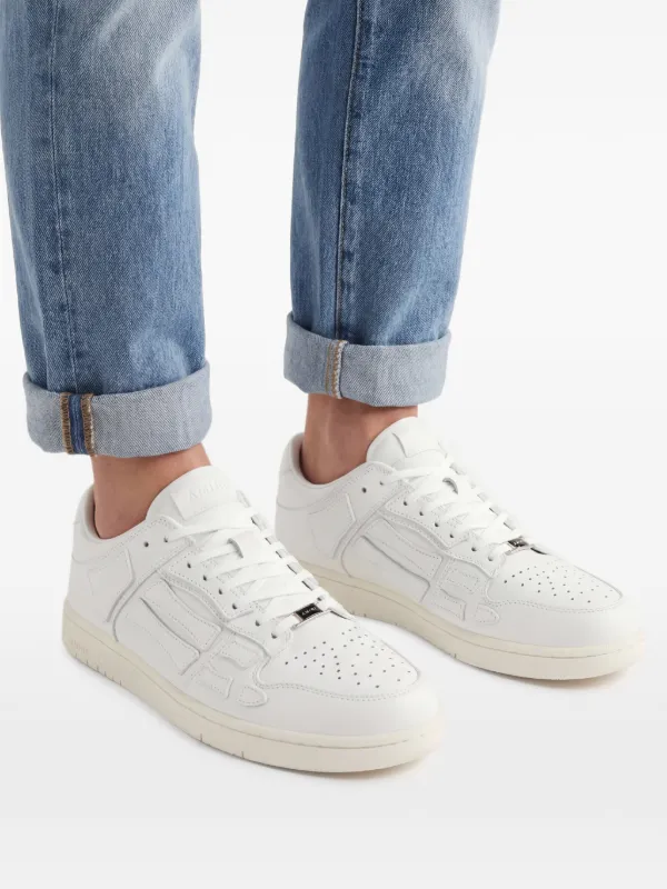 AMIRI Skel Leather low-top Sneakers | White | FARFETCH AMIRI Skel Leather low-top Sneakers | White | FARFETCH
