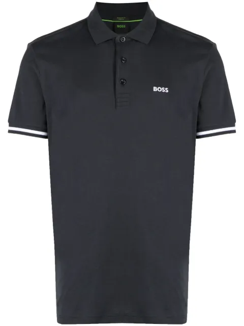 BOSS logo-embroidered cotton polo shirt