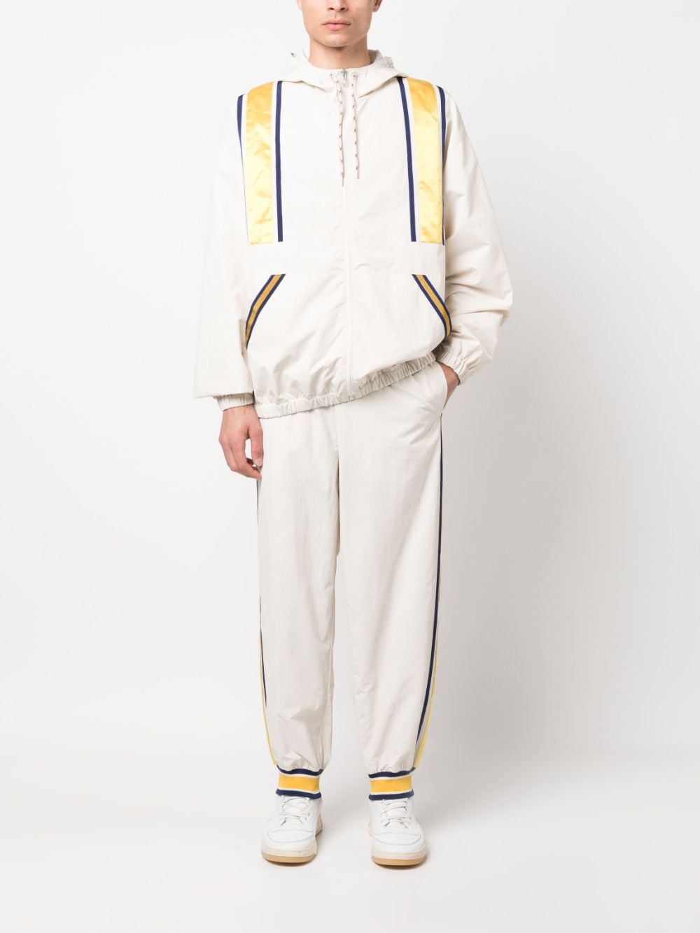 Shop Gucci Stripe-detail Elasticated Track Pants In Nude