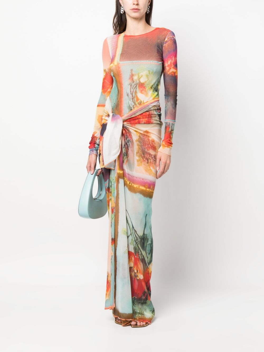 Jean Paul Gaultier Body Flower-Print Long Sleeve Top