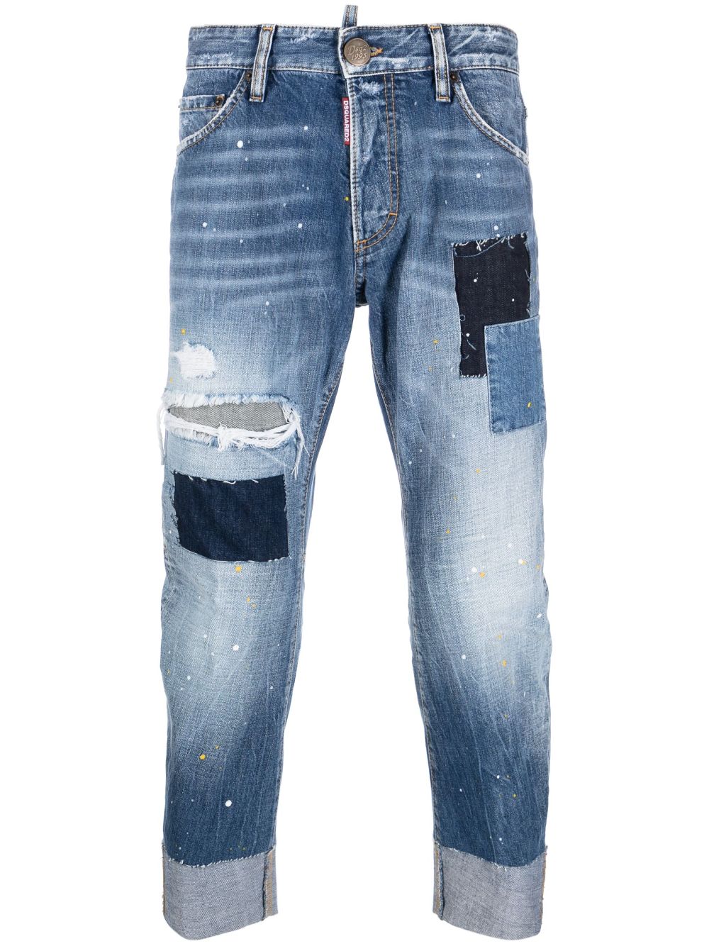 Dsquared2 Cropped Straight Trousers In Blue