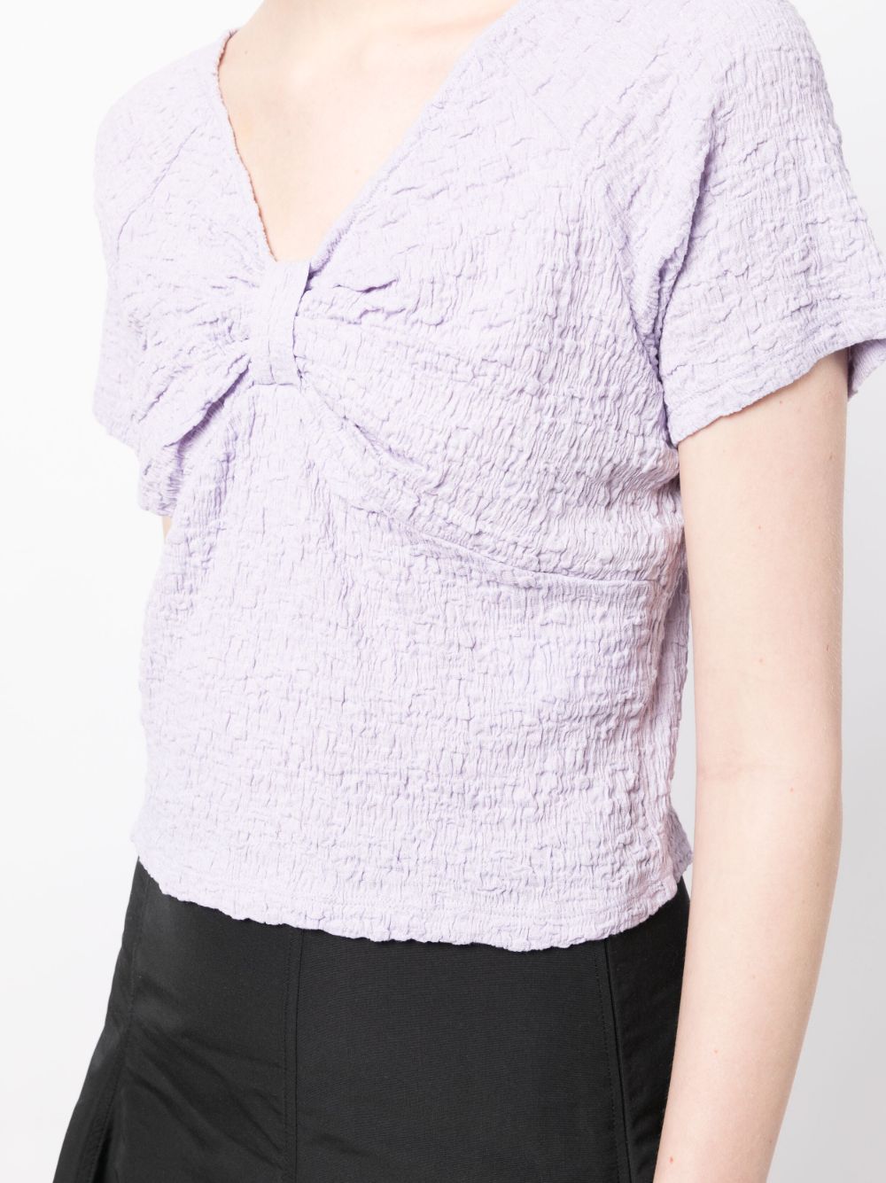 Shop Tout A Coup Bow-detailing Short-sleeve Top In Purple