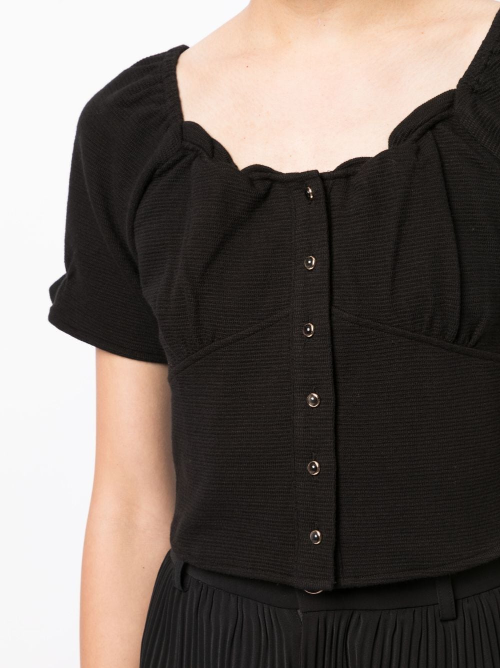 Shop B+ab Short-sleeve Crop Top In Black