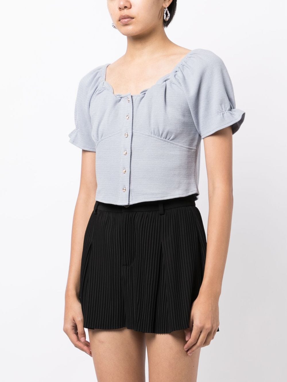 Shop B+ab Bustier-style Short-sleeve Top In Blue