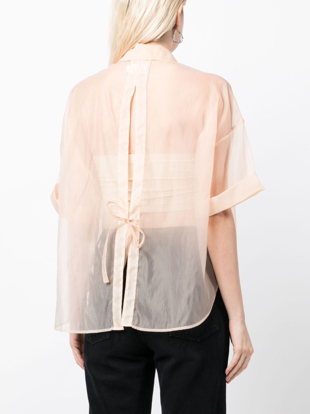 Shop Izzue Short-sleeve Transparent Blouse In Pink