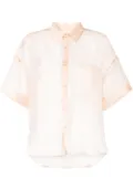 izzue short-sleeve transparent blouse - Pink