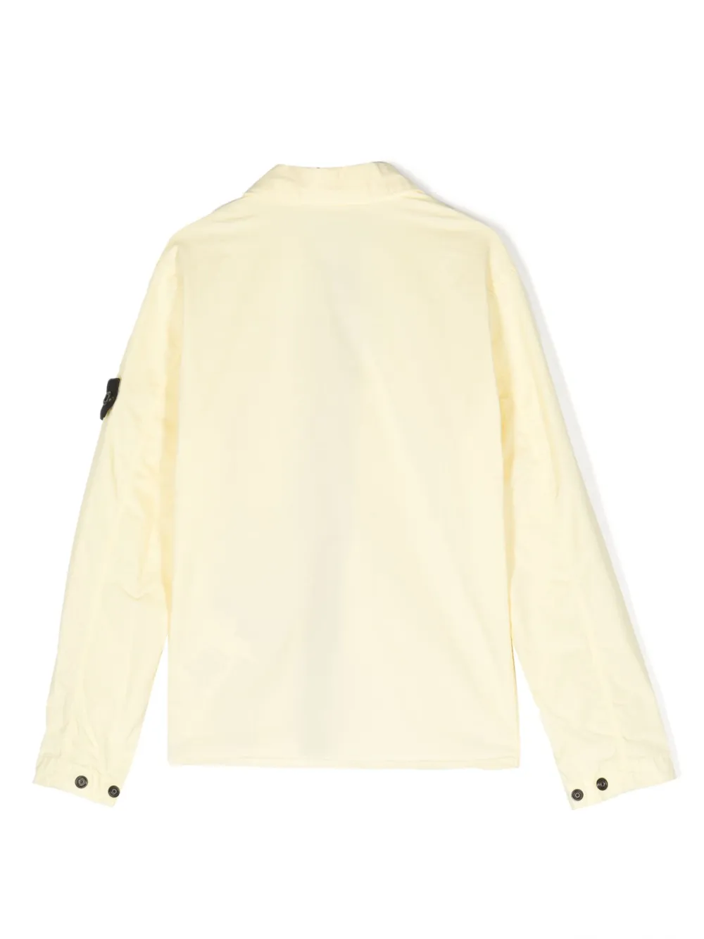 Stone Island Junior logo-patch sleeve shirt jacket - Geel