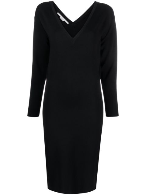 Stella McCartney V-neck knitted midi dress Women