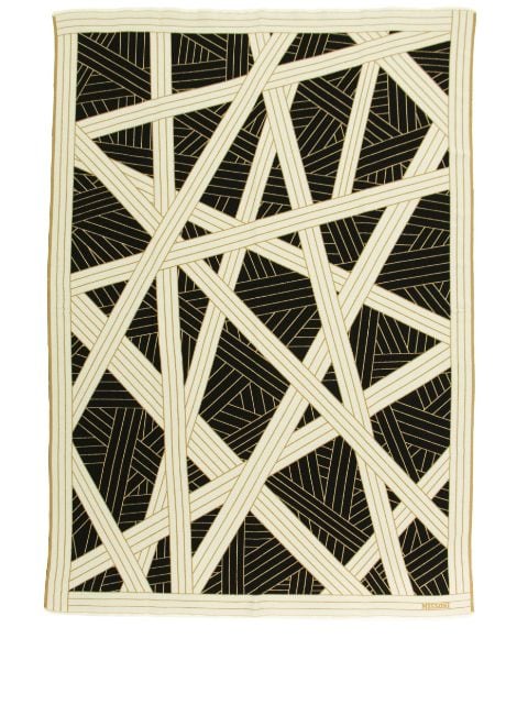 Missoni geometric-print frayed-edge blanket