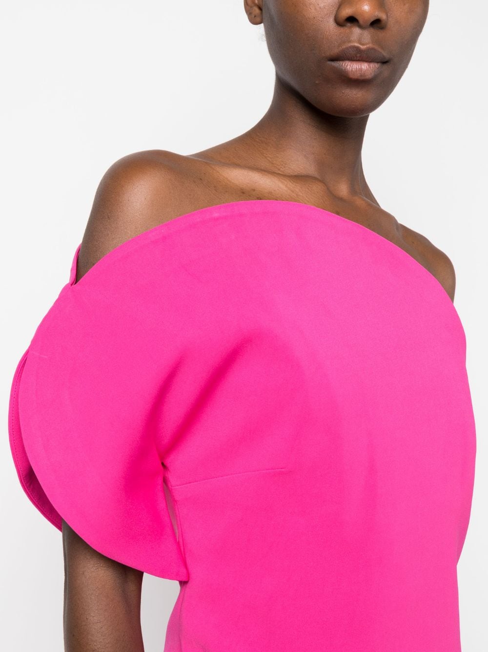 Shop Roland Mouret One-shoulder Asymmetric Minidress In Pink