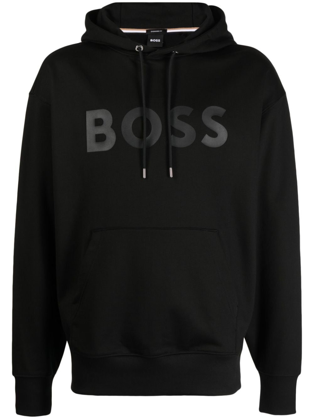 HUGO BOSS LOGO-PRINT DRAWSTRING COTTON HOODIE