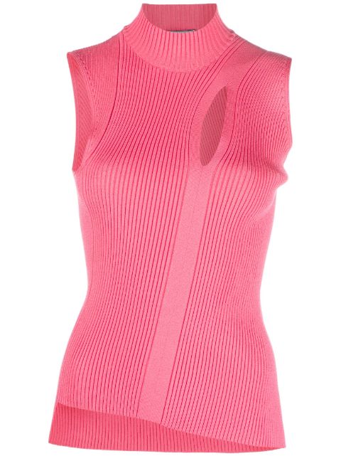 Versace - cut-out ribbed-knit top