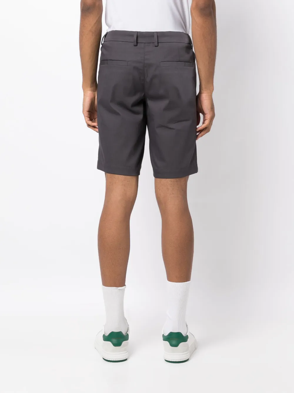 Hugo Boss Logo-patch Slim-fit Shorts In Grey