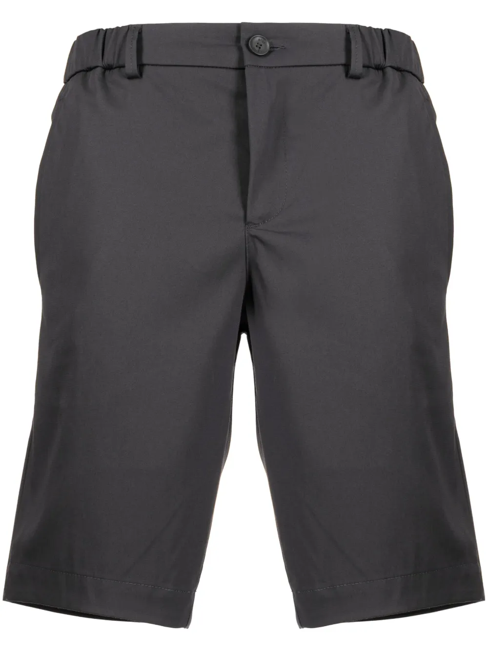 Hugo Boss Logo-patch Slim-fit Shorts In Grey