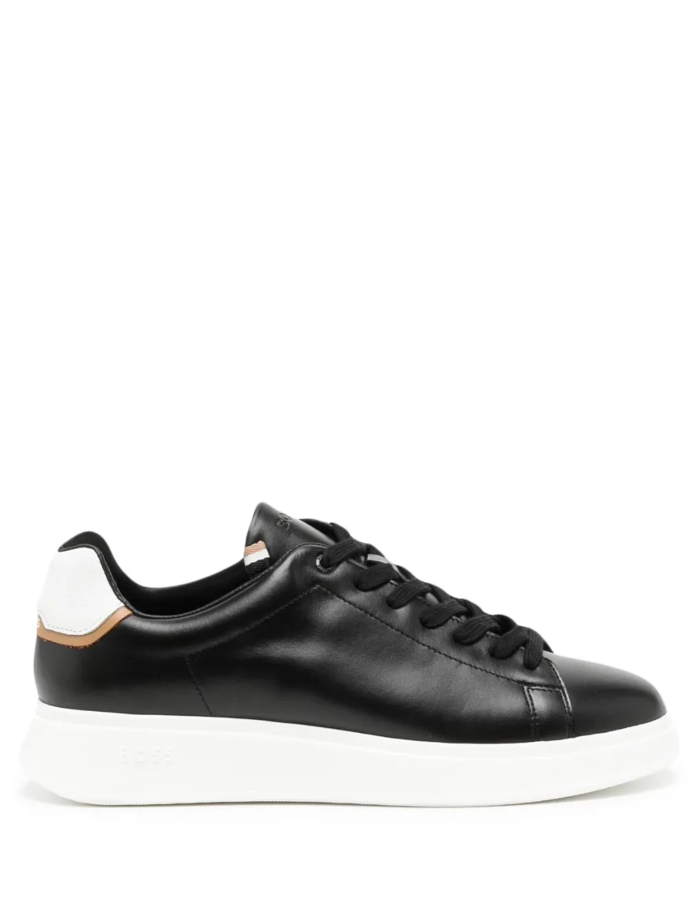 BOSS contrasting-counter leather sneakers