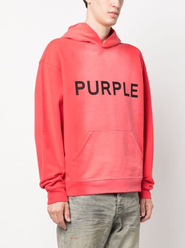 Purple Brand logo-print Cotton Hoodie - Farfetch