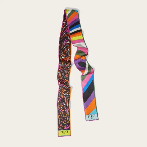 Bandana And Iride-Print Silk-Twill Scarf