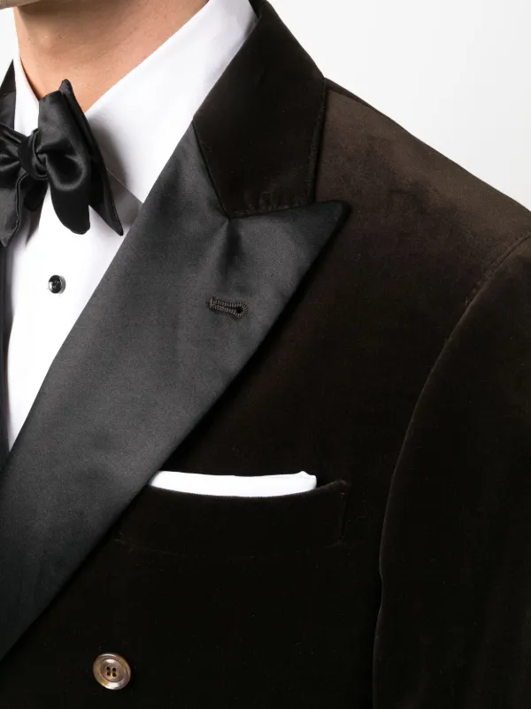 Mens double hotsell breasted velvet jacket