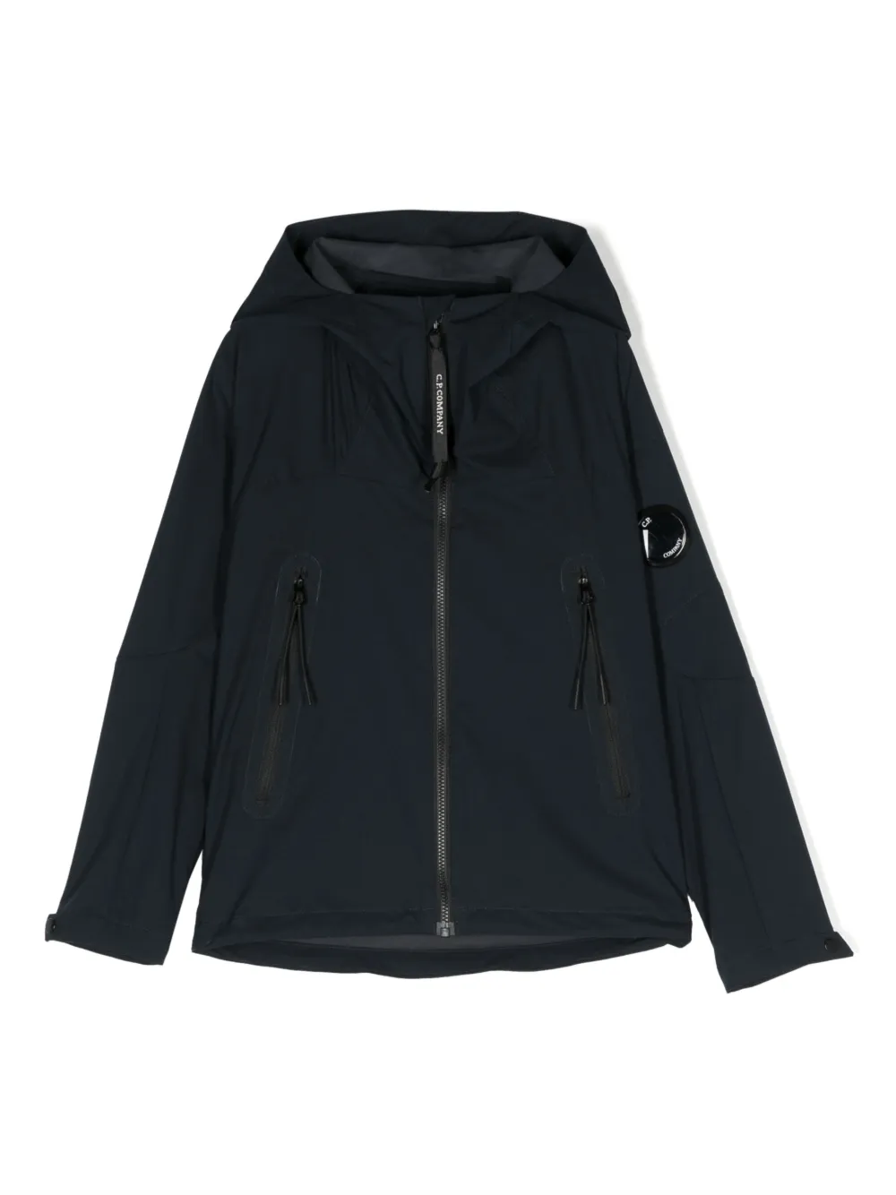C.p. Company Lens-detail Hooded Jacket In Blue