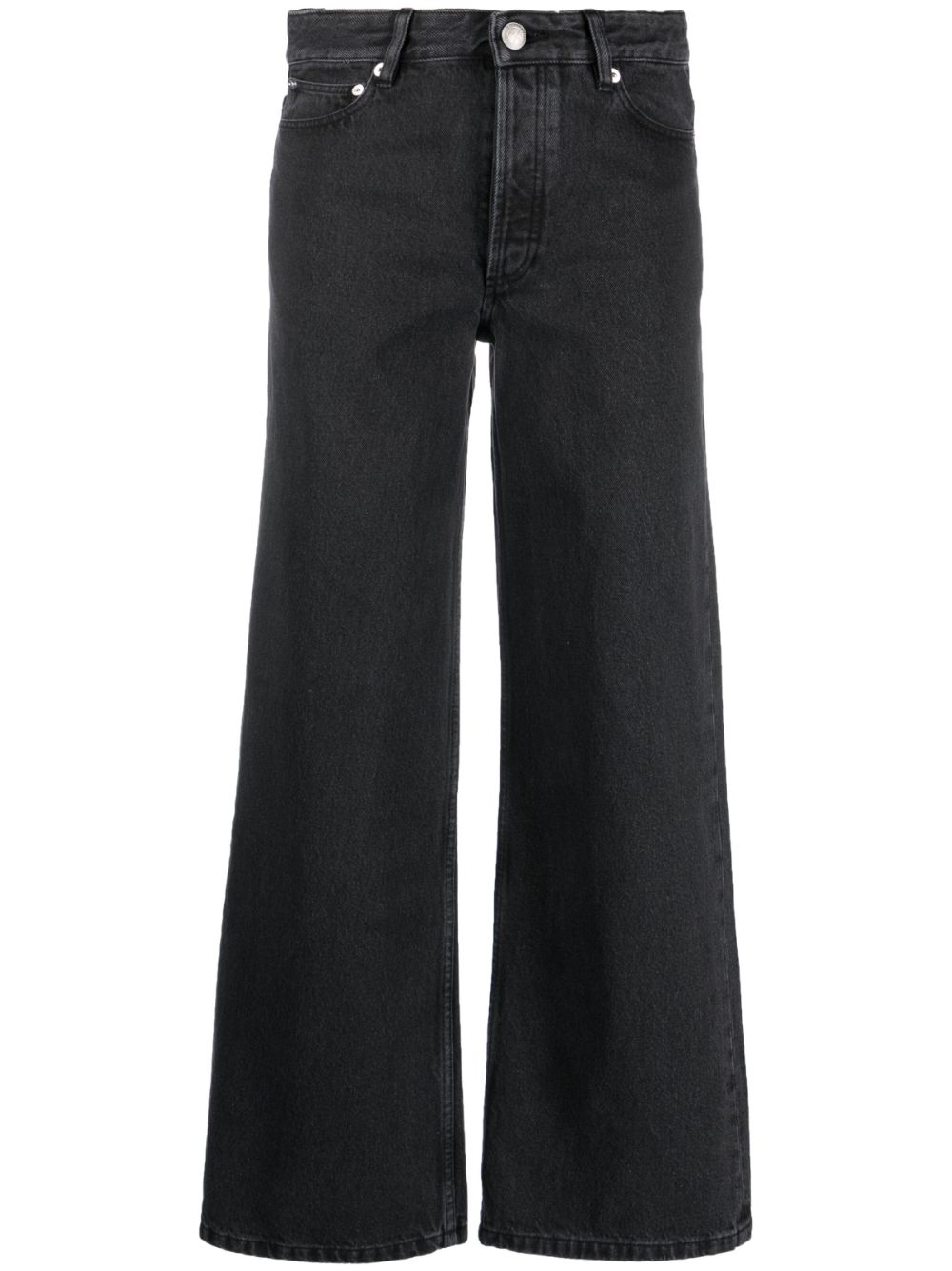 Shop Apc Mid-rise Cropped Jeans In Black