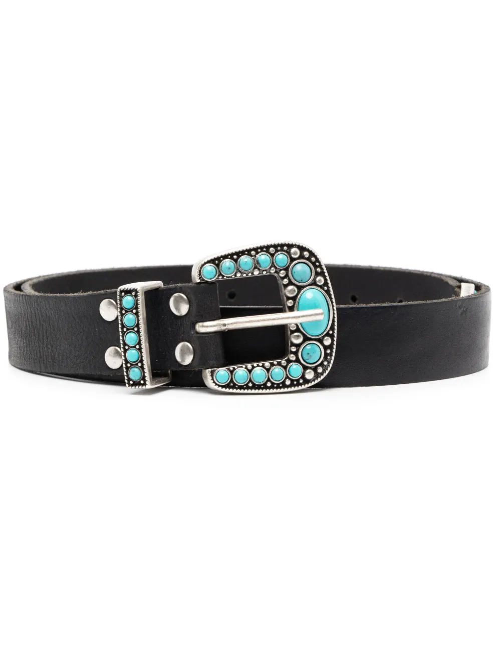 Fortela Thelma Engraved-buckle Belt In Black