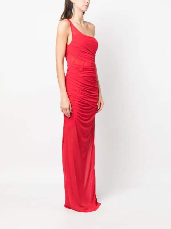 One shoulder hotsell maxi dress red