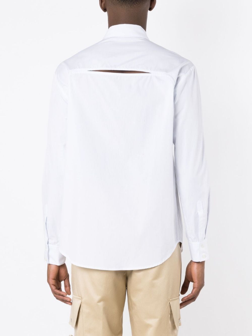 Shop Misci Cut-out Long-sleeved Shirt In White
