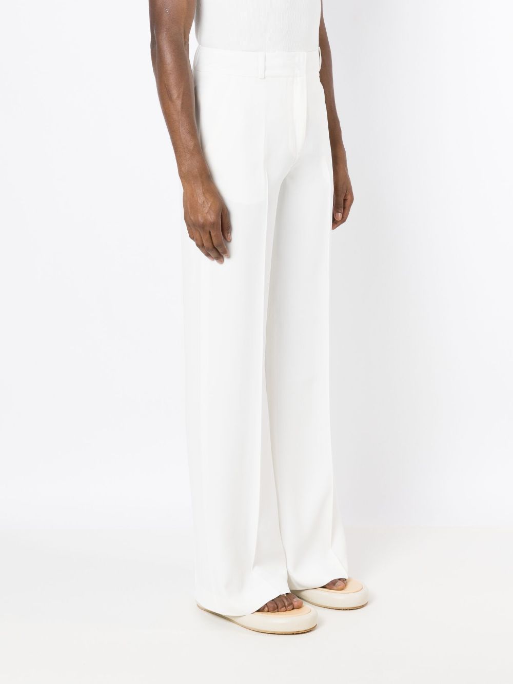 Shop Misci High-waisted Crepe Tailored Trousers In White