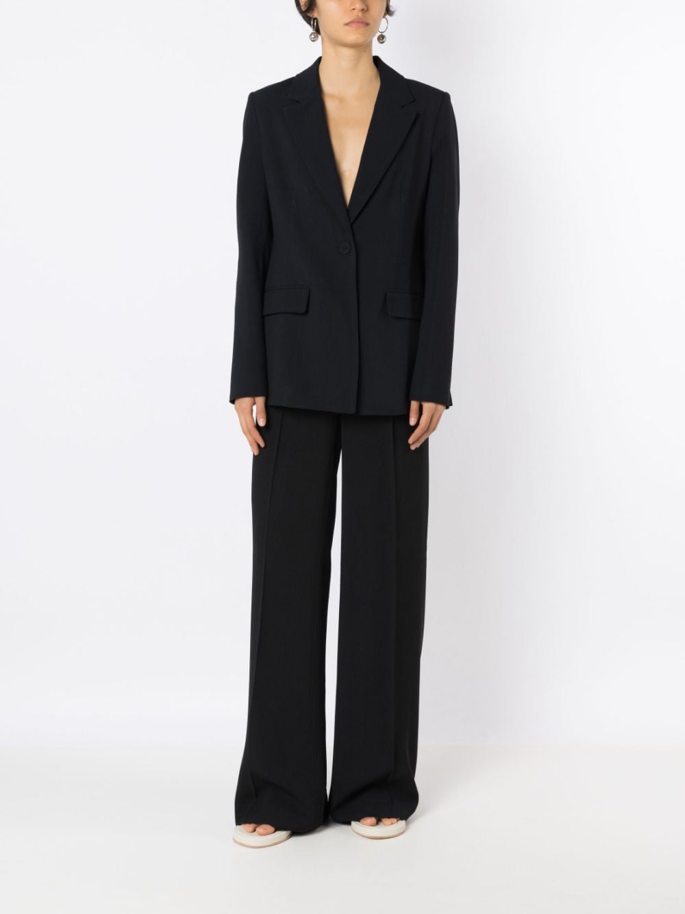 Shop Misci Pressed-crease Wide-leg Trousers In Black