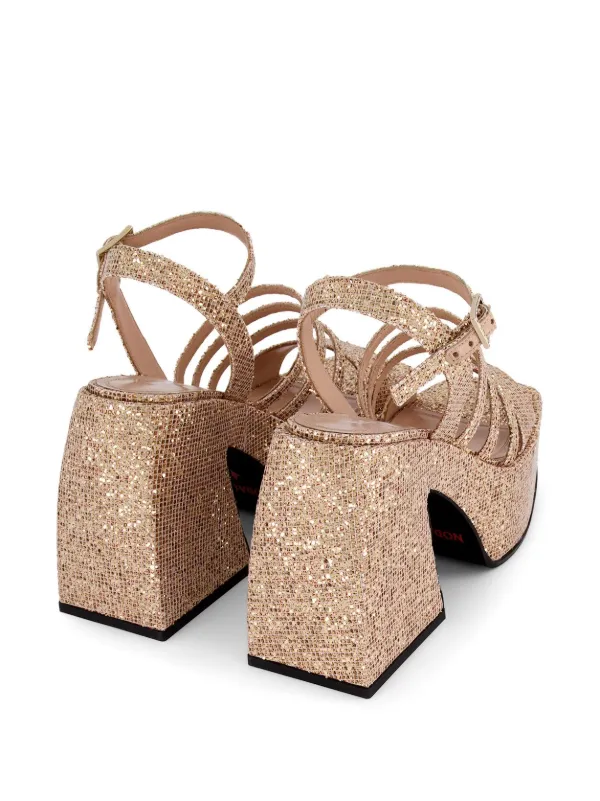 flatform sandals rose gold