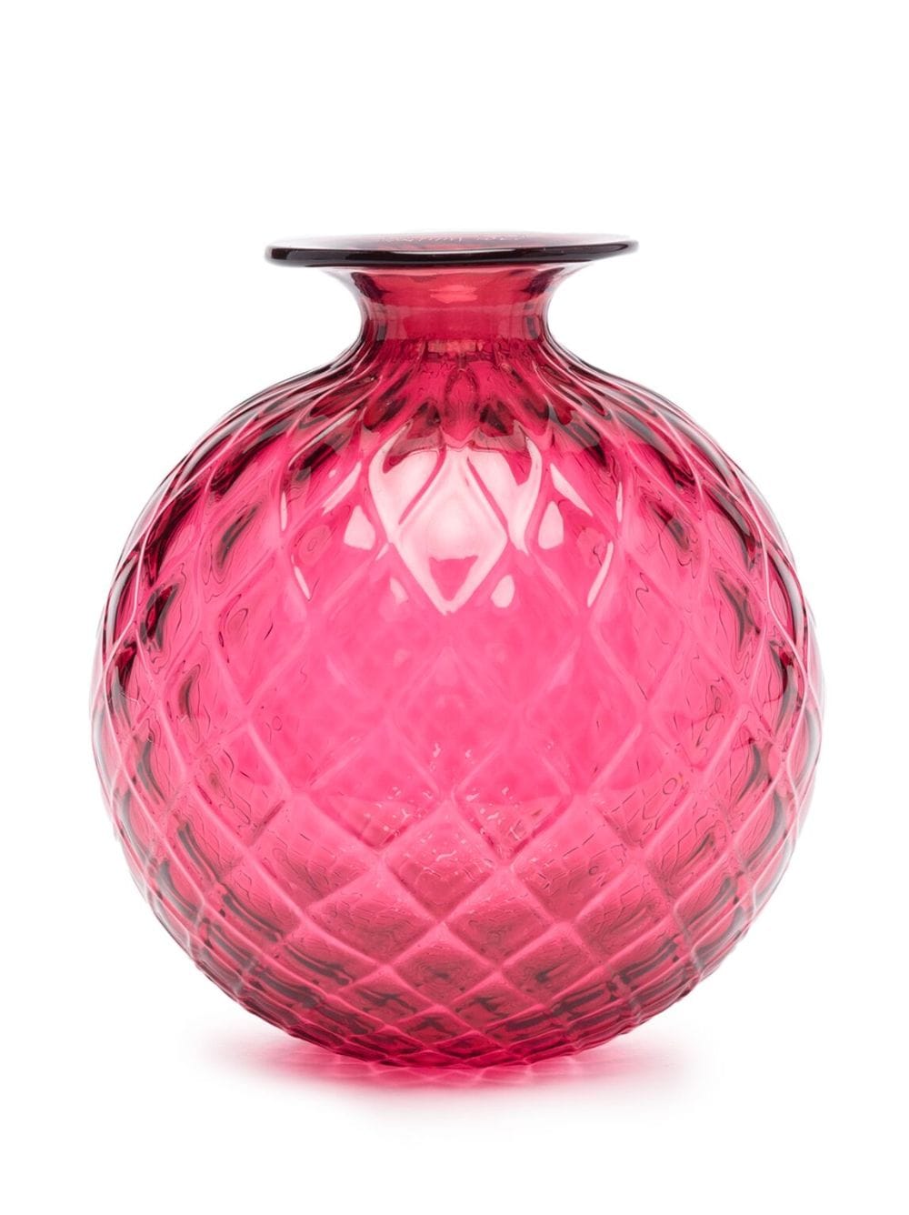 Shop Venini Monofiore Quilted Glass Vase In Pink